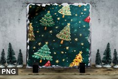 Christmas Tree Square Sublimation Slate Design Product Image 1