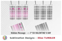 2 Adults Love Hidden Message Patterns - 20oz Skinny Tumbler. Product Image 2