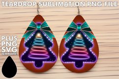 Sweet Teardrop EARRINGS Ideas PNG, Neon Xmas Product Image 1