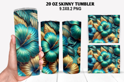 3D Flower Skinny Tumbler 20oz Wrap Design,Flowers Tumble PNG Product Image 1