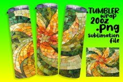 Abstract Mosaic Flower Tumbler Wrap Design 20oz Product Image 1