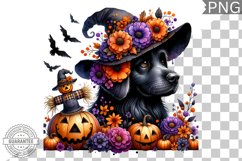 Halloween Dog Flowers Sublimation - Clipart PNG Design Product Image 1