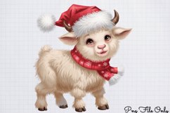 Cute Watercolor Christmas Farm Clipart PNG Product Image 1