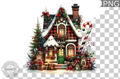Christmas House Sublimation - Clipart PNG Design Product Image 1