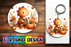 Radiant Circle Keychain Magic PNG, Cute Dino Product Image 1