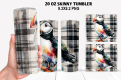 Puffin Skinny Tumbler 20oz Wrap Design, Animal Tumbler Wrap Product Image 1