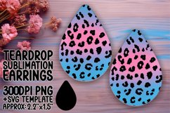 Vibrant Gradient Leopard Print Teardrop Earring Wrap PNG Product Image 1