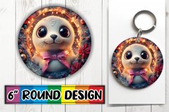 Charming Round Design for Sublimation , Holiday Animals Product Image 1