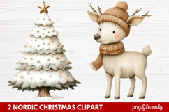 2 Nordic Christmas Clipart | Scandinavian Holiday PNG Product Image 1