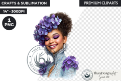 Royal Hydrangea Guardians Fantasy Warrior and Floral Graphic Product Image 1