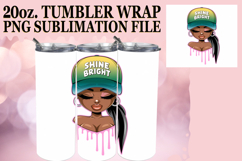 WHIMSICAL SUBLIMATION 20oz TUMBLER WRAP, Black Woman Product Image 1