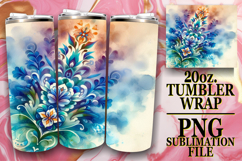 Lively smiles 20oz tumbler wrap, Watercolor Pattern Product Image 1