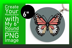 Stylish Round Design Keychain Template , Butterfly Product Image 1