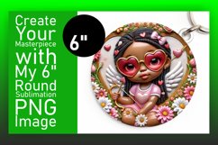 Elegant Keychain Round PNG Artwork , 3D Cupid Product Image 1