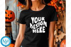 Black women Tshirt Mockup, Halloween tshirt mockup Product Image 1