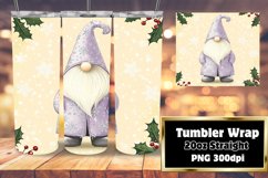Watercolor Gnome 20oz Wrap Sublimation Christmas Design Product Image 1