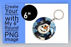 3D Snowman Stained Glass Keychan PNG Product Image 1