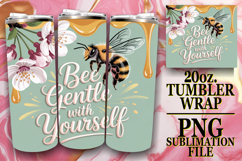 Happy hearts 20oz tumbler wrap, Bee Quote Product Image 1