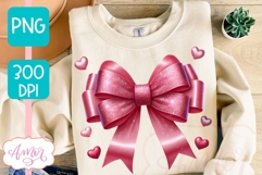 Pink Glitter Coquette Bow PNG sublimation Product Image 3