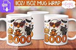 Boo Halloween mug wrap PNG, Duck ghost coffee mug PNG Product Image 2