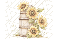 Rustic Sunflower Clipart, Soft Country Farmhouse Florals Png Product Image 2