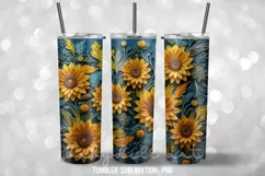 Sunflower Tumbler Wrap Sublimation Designs|Flower Tumbler Wr Product Image 2