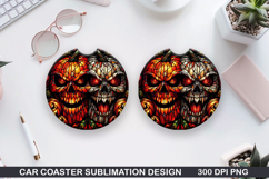 Skull Car Coaster Sublimation| Halloween Coaster PNG Product Image 1