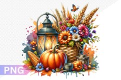 Autumn Harvest Pumpkin Sublimation - Pumpkin Clipart Design Product Image 1