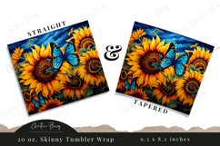 Colorful Sunflowers and Butterflies Tumbler Wrap Sublimation Product Image 2