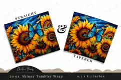 Colorful Sunflowers and Butterflies Tumbler Wrap Sublimation Product Image 2