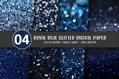 Royal Blue Glitter Digital Paper Product Image 1