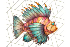 Stained Glass Sea Creatures PNG Clipart, Ocean Fantasy Product Image 2