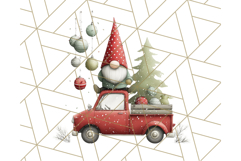 Vintage Truck Christmas Gnomes Clipart PNG, Cute Gnome Png Product Image 2