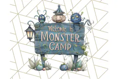 Midnight Monster Camp Out Clipart PNG, Halloween Png Product Image 2