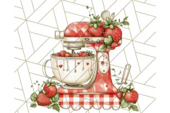 Cottagecore Strawberry Kitchen PNG Clipart, Retro Fruit Png Product Image 2