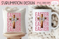 Coquette Easter sublimation PNG, Christian cross PNG design Product Image 5