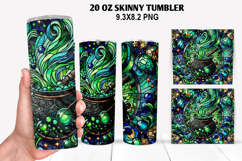 Cauldron Skinny Tumbler 20oz Wrap Design, Halloween Tumbler Product Image 1