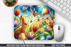 Bunny Mouse Pad Sublimation, Easter Mouse Pad PNG Product Image 1
