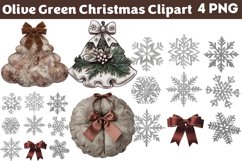 Olive Green Christmas Clipart Product Image 1