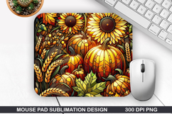 Pumpkin Mouse Pad Sublimation, Halloween Mouse Pad PNG Product Image 1