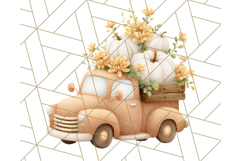Vintage Truck Pumpkin and Fall Flowers PNG Clipart, Autumn Product Image 2
