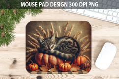 Cat Mouse pad Sublimation - Thanksgiving PNG Design Product Image 1