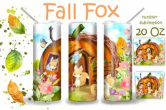 Fall fox tumbler sublimation 20 oz Product Image 1