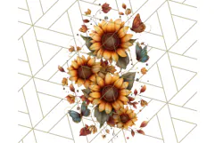 Sunflower and Butterfly PNG Clipart, Bright Jewel Tones Png Product Image 2