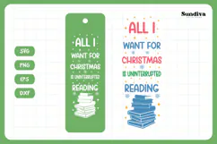 Christmas Bookmark Saying SVG For Book Lovers - All I Want Product Image 3