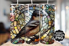 Eastern Phoebe Single Bird Stained Glass - Tumble Design Product Image 1