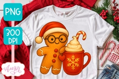 Gingerbread man sublimation design for Christmas, Hot cocoa Product Image 1