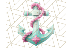 Pink and Mint Summer Clipart PNG Beach Icons, Summer Fun Png Product Image 2