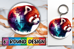 Enchanted Keychain Round Sublimation PNG, Animals Art Product Image 1