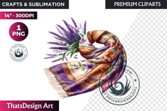 Lavender Clipart PNG, French Country Botanical sublimation Product Image 1
